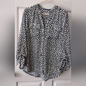 Womens Zac & Rachel Blue Polka Dot Blouse